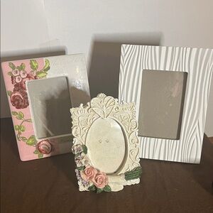 😄Ceramic stone composite picture frames bundle floral